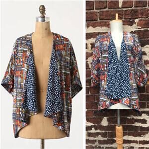 Anthropologie Porridge Silk Size M Close Constellations Kimono Bolero Jacket